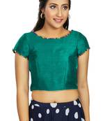 Sea Green Art Silk Designer Party Wear Readymade Blouse