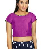 Purple Art Silk Designer Party Wear Readymade Blouse