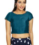 Teal Art Silk Designer Party Wear Readymade Blouse
