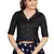 Women's Black Art Silk Button Readymade Blouse