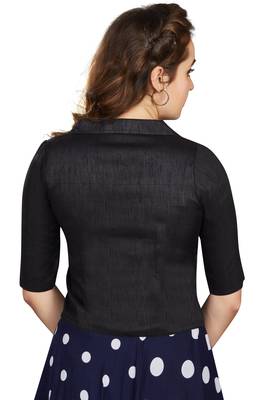 Women's Black Art Silk Button Readymade Blouse 3