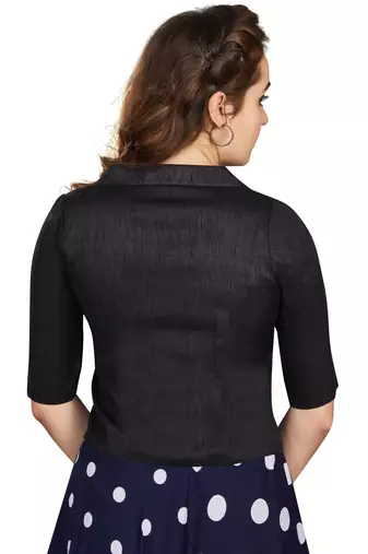 Women's Black Art Silk Button Readymade Blouse