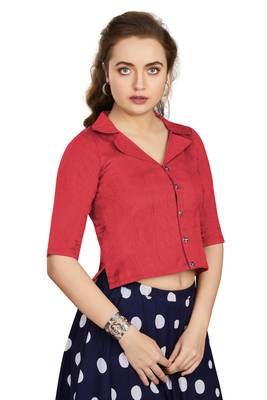 Women's Gajri Art Silk Button Readymade Blouse 2