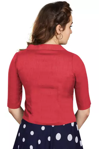 Women's Gajri Art Silk Button Readymade Blouse