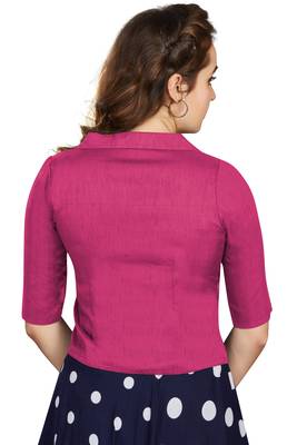 Women's Pink Art Silk Button Readymade Blouse 3