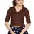 Women's Coffee Art Silk Button Readymade Blouse