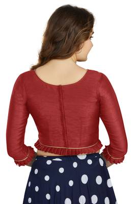 Maroon Art Silk Designer Party Wear Readymade Blouse 2