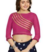 Pink Art Silk Designer Party Wear Readymade Blouse