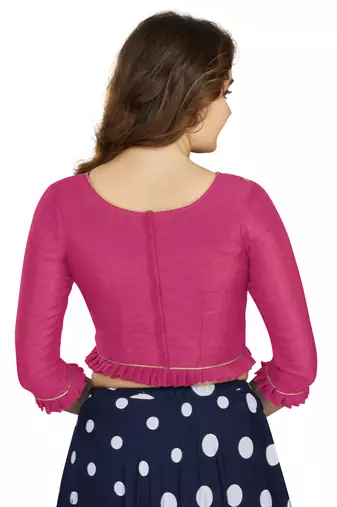Pink Art Silk Designer Party Wear Readymade Blouse