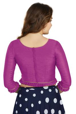 Purple Art Silk Designer Party Wear Readymade Blouse 2