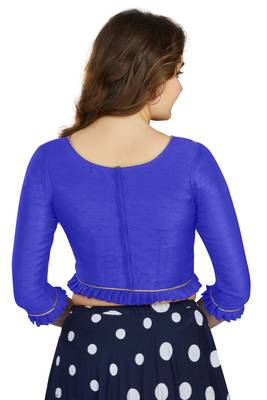 Blue Art Silk Designer Party Wear Readymade Blouse 2
