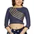 Navy Blue Art Silk Designer Party Wear Readymade Blouse