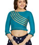 Firozi Art Silk Designer Party Wear Readymade Blouse