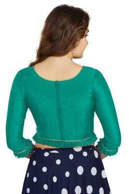 Sea Green Art Silk Designer Party Wear Readymade Blouse 2