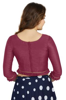 Wine Art Silk Designer Party Wear Readymade Blouse 2