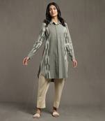 Green stripe straight kurti by RITU KUMAR