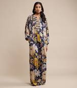 Blue printed kurta plazzo set by RITU KUMAR