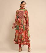 Orange printed kurta set by RITU KUMAR