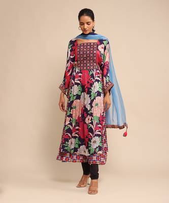 Blue printed kurta set by RITU KUMAR 1