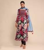 Blue printed kurta set by RITU KUMAR