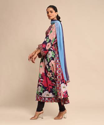 Blue printed kurta set by RITU KUMAR 2