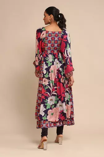 Blue printed kurta set by RITU KUMAR