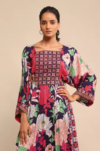 Blue printed kurta set by RITU KUMAR