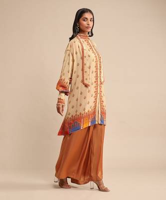 Beige printed kurta by RITU KUMAR 3