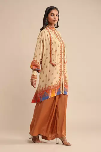 Beige printed kurta by RITU KUMAR