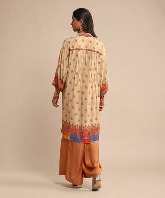 Beige printed kurta by RITU KUMAR 4
