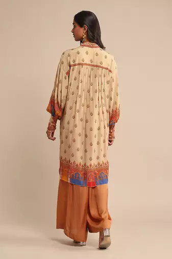 Beige printed kurta by RITU KUMAR