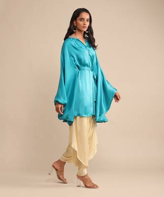 Blue solid kurti by RITU KUMAR 1