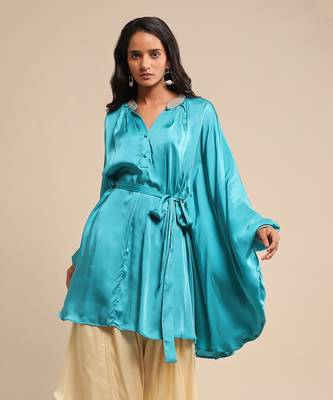 Blue solid kurti by RITU KUMAR 2