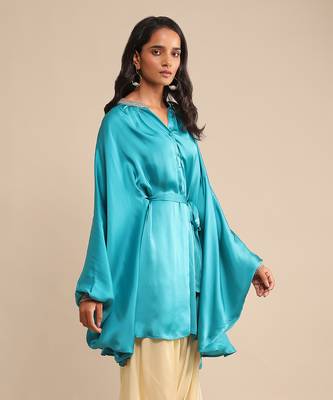 Blue solid kurti by RITU KUMAR 3
