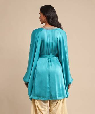 Blue solid kurti by RITU KUMAR 4