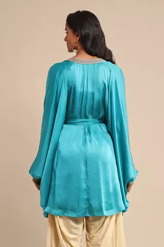 Blue solid kurti by RITU KUMAR