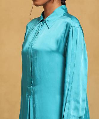 Blue soild kurta plazzo set By ritu kumar 5