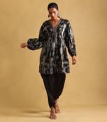 Black embroidered dhoti set by ritu kumar