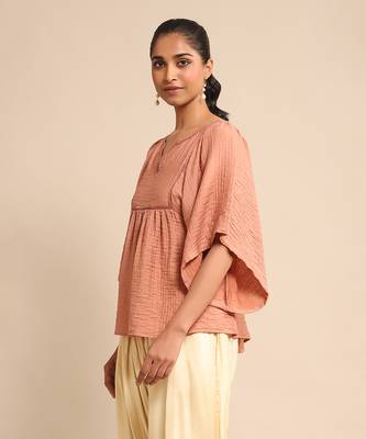 Pink solid kaftan kurti By ritu kumar 2