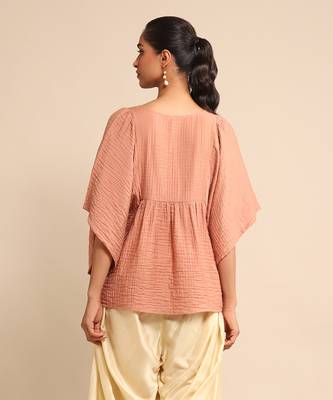 Pink solid kaftan kurti By ritu kumar 3