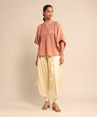 Pink solid kaftan kurti By ritu kumar 4