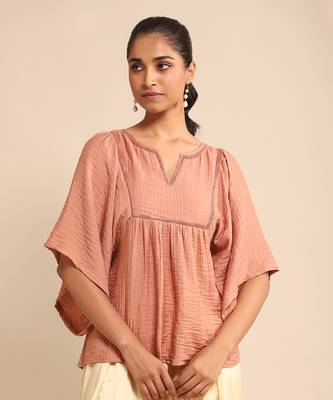 Pink solid kaftan kurti By ritu kumar 5