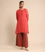 Red solid kurta By ritu kumar