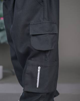 Budding Bees Cargo Pants with Side Flap Pocket and Zip Detail-Black 3