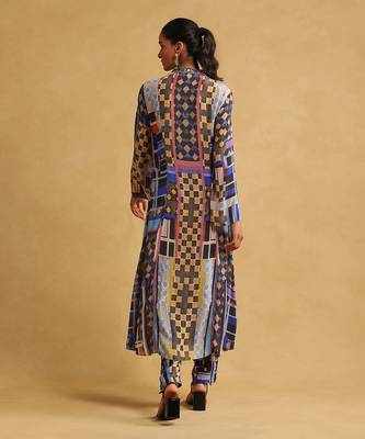 Blue printed kurta pant set By ritu kumar 4