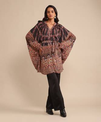Black printed short kurti By ritu kumar 1