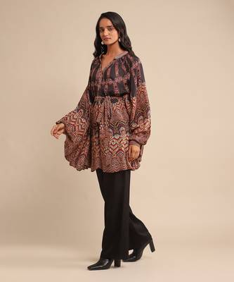 Black printed short kurti By ritu kumar 2
