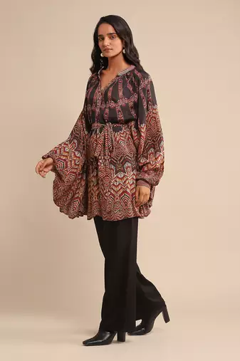 Black printed short kurti By ritu kumar