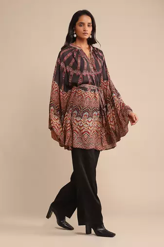 Black printed short kurti By ritu kumar