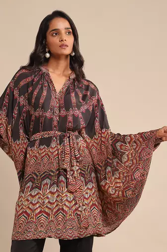 Black printed short kurti By ritu kumar